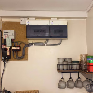 consumer unit and electrical wiring professionally installed by AMP Electrical Solutions in Helston, Cornwall.
